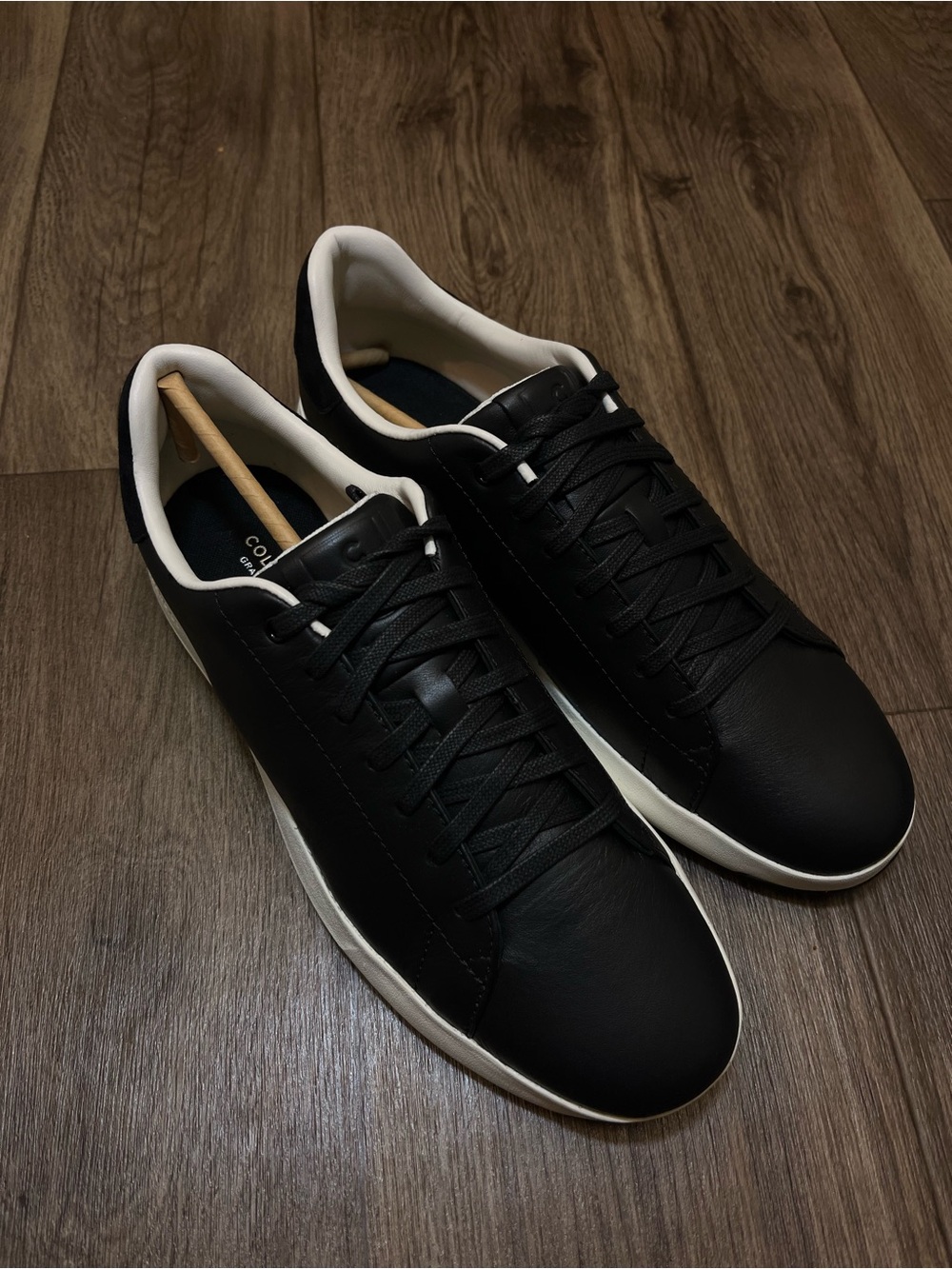 Cole Haan Grandseries Men's Leather Sneakers - Black/White - Size 9.5 (NIB)